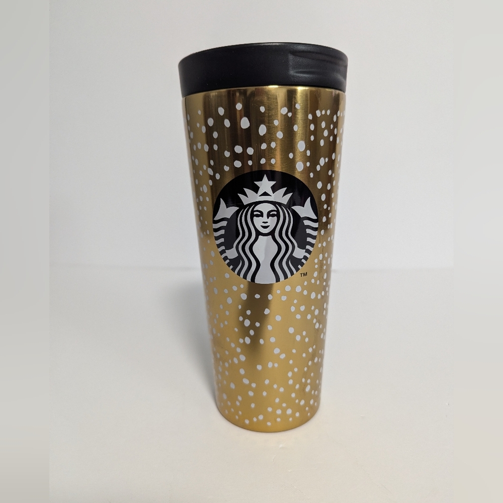 Starbucks 2016 Gold Tumbler with Black Lid